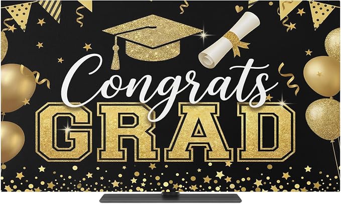 Graduation Celebration Balloon Indoor TV Cover, Elastic TV Screen Protector - Image 2