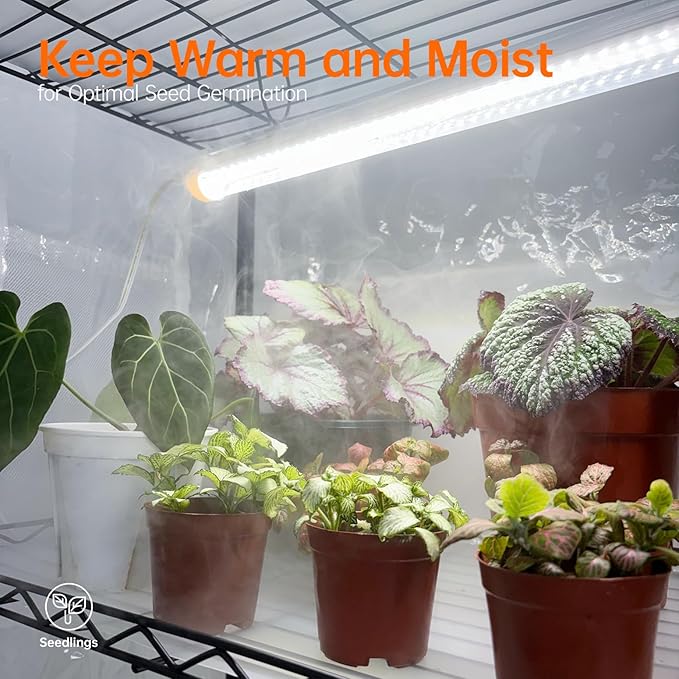 Bstrip Indoor Greenhouse with Grow Light, Mini Green House with 4 Pack T8 Full - Image 4
