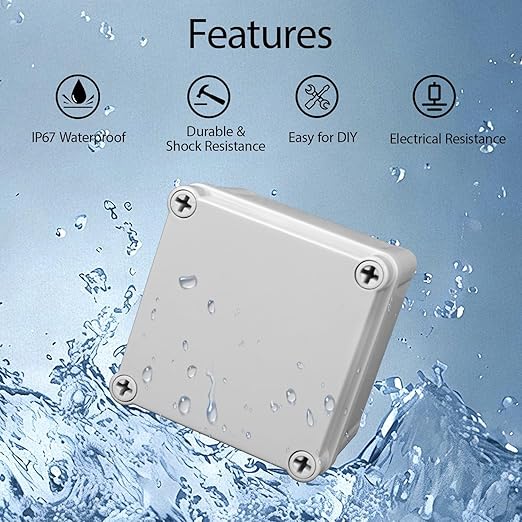 Junction Box, 3.9"x 3.9"x 3" Outdoor Electrical Box - Image 5