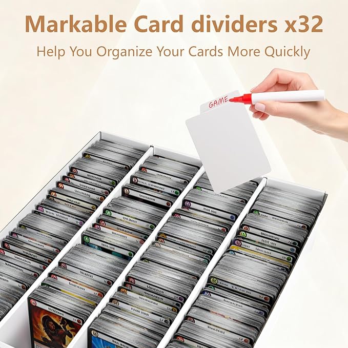 RLAVBL 2-Pack 3200 Count Trading Card Storage Box, 4 Row Cardboard Card Boxes - Image 3