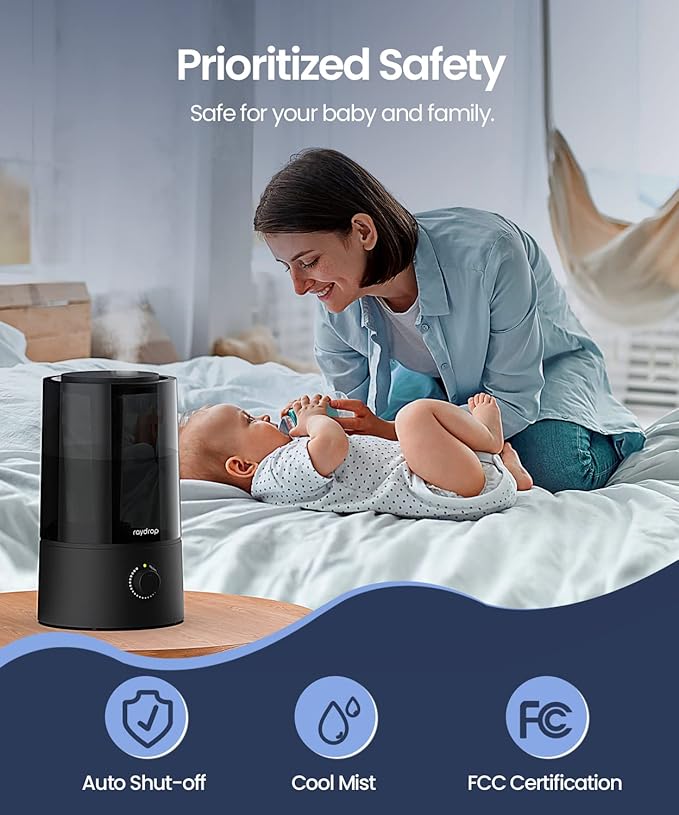raydrop Humidifiers for Bedroom, Humidifiers for Home & Large Room, Cool Mist - Image 5