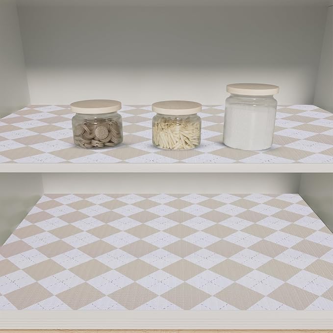 Beige Shelf Liner for Kitchen Cabinets 12" x 240" Non-Adhesive Non-Slip Drawer - Image 8
