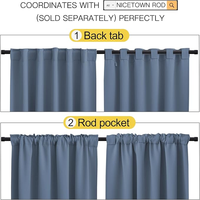 NICETOWN Bedroom Blackout Curtain Panels - Image 3