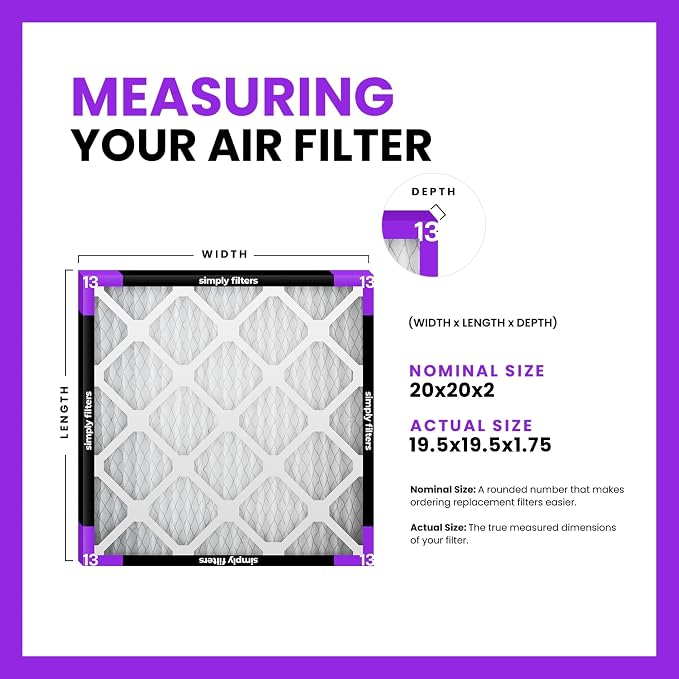 Simply 20x20x2 Air Filter, MERV 13, 12 Pack, Furnace Air Filter - Image 2