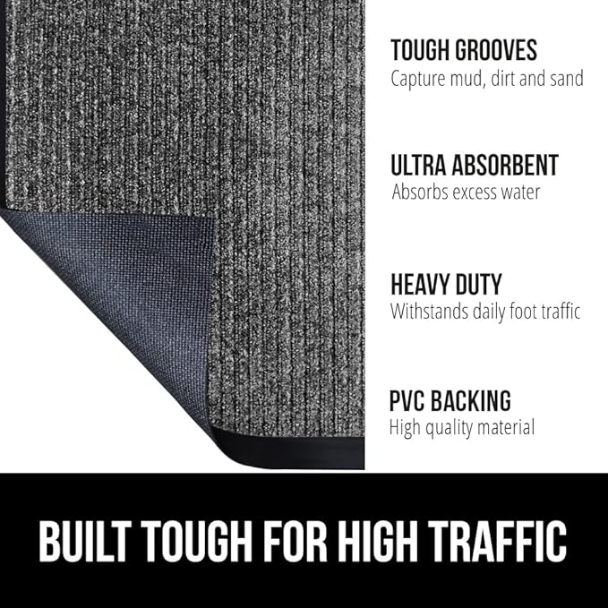 GORILLA GRIP Waterproof Traffic Guard Door Mat, 2 Pack Heavy Duty Entryway Mats - Image 2
