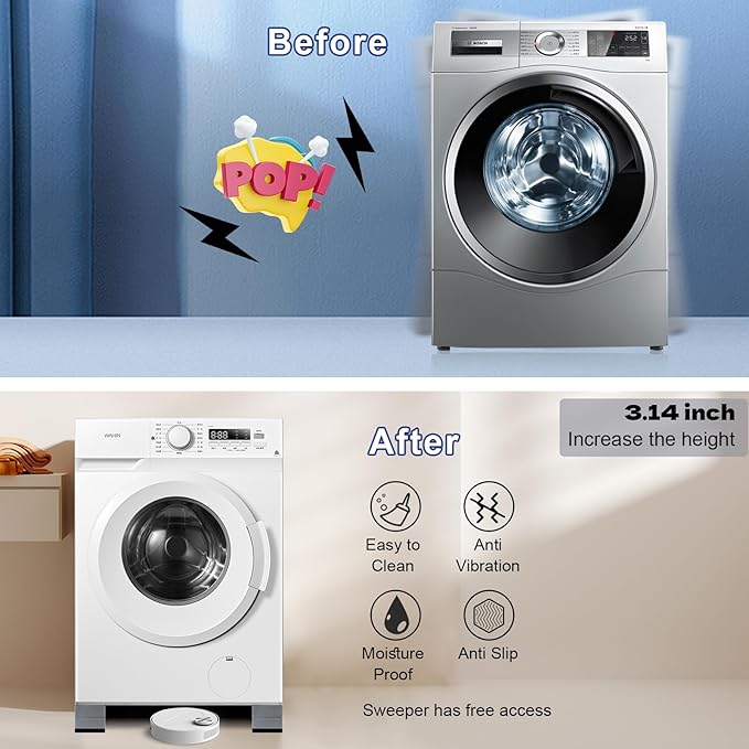 4Pcs Anti Vibration Pads for Washing Machine, Stops Washer Dryer Moving - Image 2