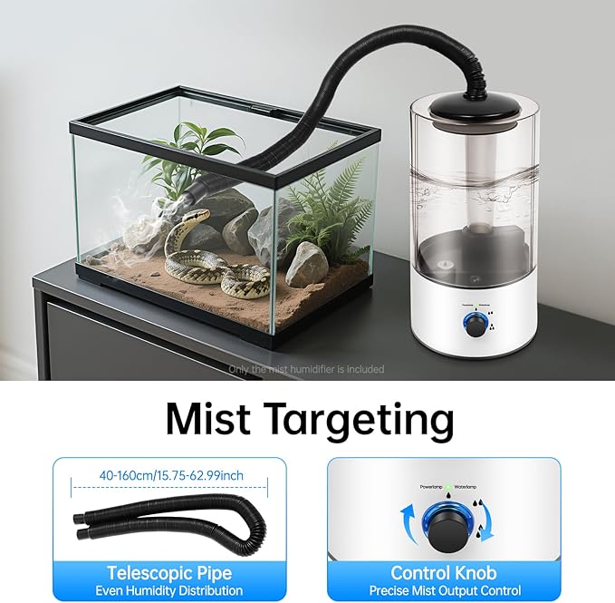 Reptile Humidifier & Fogger 4L Large Capacity Tank Cool Mist Maker - Image 3