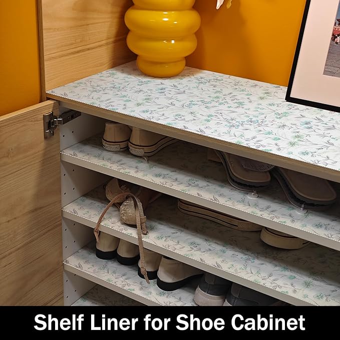 Blue and Green Floral Shelf Liners Non Adhesive and Strong Non-Slip Shelf and - Image 9