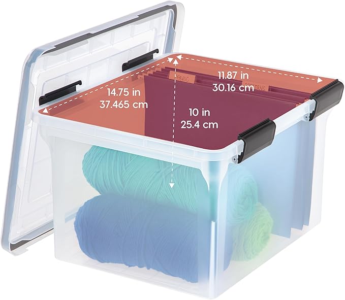 IRIS USA File Box WeatherPro File Organizer Plastic File Box - Image 3