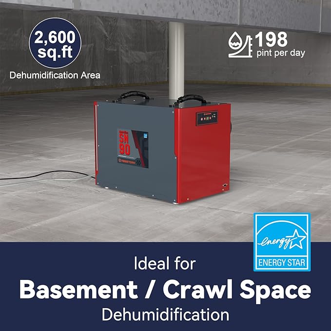 ABESTORM Crawl Space Dehumidifier, Energy Star 198 Pint Commercial Dehumidifier - Image 2