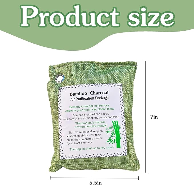 Bamboo Charcoal Air Purifying Bag, Activated Charcoal Odor Absorber Moisture - Image 6