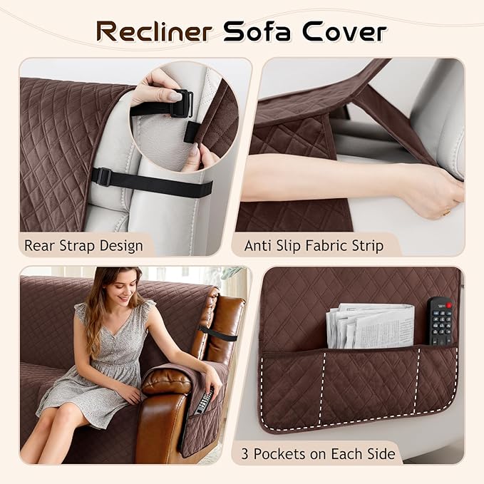 Arfntevss Waterproof Recliner Sectional Couch Covers - Image 4