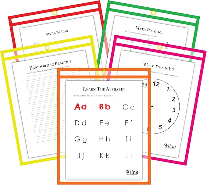 C-Line Reusable Dry Erase Pockets, 9 x 12 Inches, 25 Pockets per Pack - Image 2