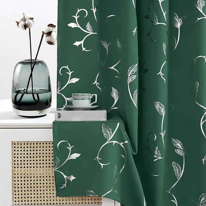 BUHUA Bedroom 63 Inch Blackout Christmas Curtains Thermal Insulated Grommet - Image 3