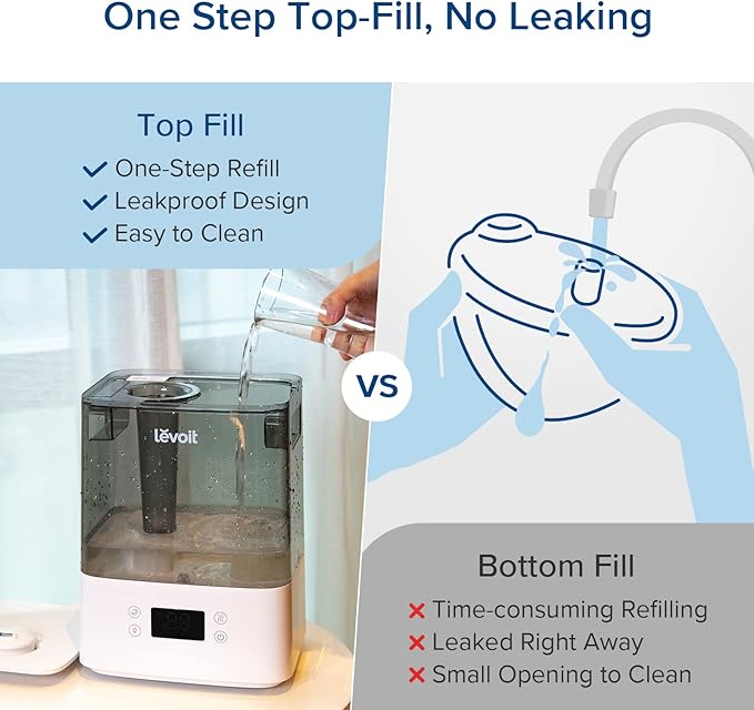 LEVOIT Humidifiers for Bedroom Large Room Home, Cool Mist Top Fill Essential - Image 8