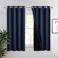 NICETOWN 100% Blackout Curtain Panel, Thermal Insulated Black Liner Curtain by NICETOWN