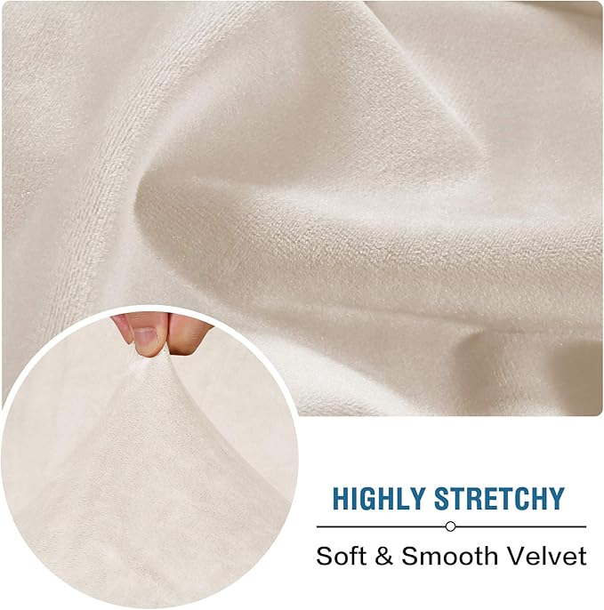 H.VERSAILTEX Velvet Stretch Couch Cushion Cover Plush Cushion Slipcover - Image 5