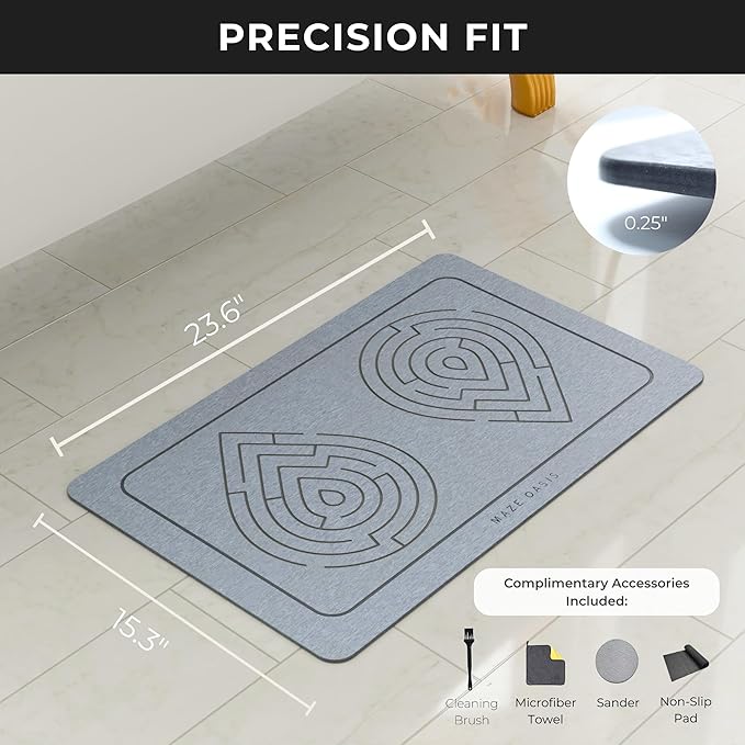 Stone Bath Mat Set – Diatomaceous Earth Mats - Image 2