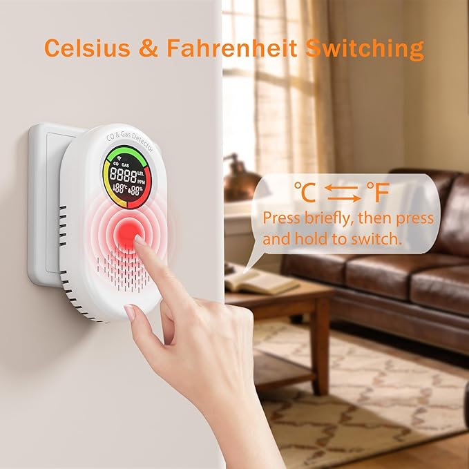 Carbon Monoxide Detectors and Natural Gas Leak Detector, 4-in-1 Carbon Monoxide - Image 5