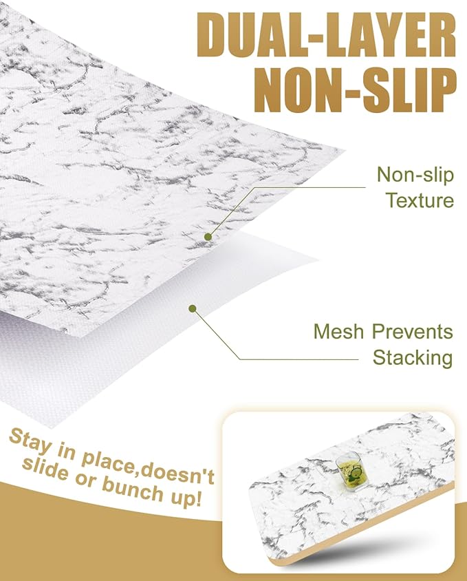 Shelf Liners for Kitchen Cabinets Non-Adhesive, Non-Slip Thickened Shelf Paper - Image 2