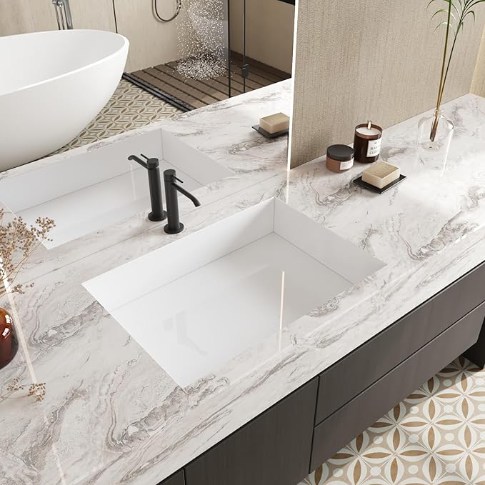 CRE8TIVE Beige Silver Marble Countertop Contact Paper 12"x354" Glossy Liquid - Image 2