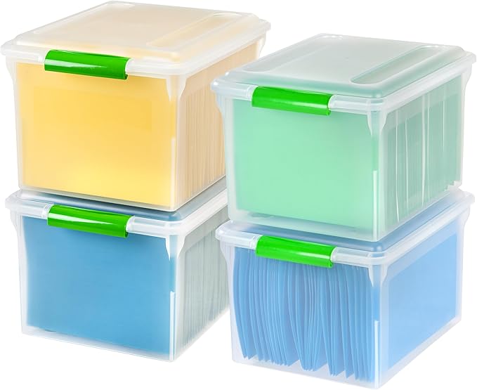 IRIS USA File Box File Organizer Plastic File Box by IRISUSA