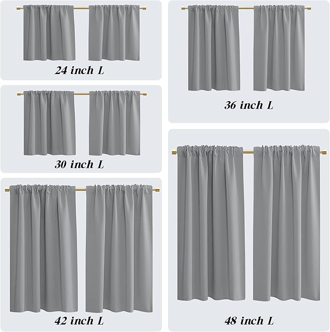 Light Grey Curtains 42 Inch Length - Image 2