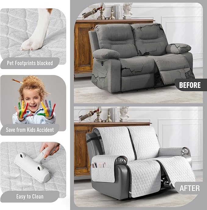 TAOCOCO 100% Waterproof Recliner Cover, Non-Slip Washable Reclining Couch Cover - Image 2