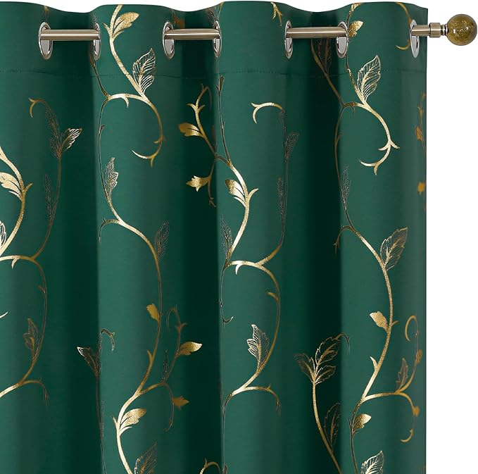 BUHUA Gold Blackout Curtains 84 Inches Length by BUHUA