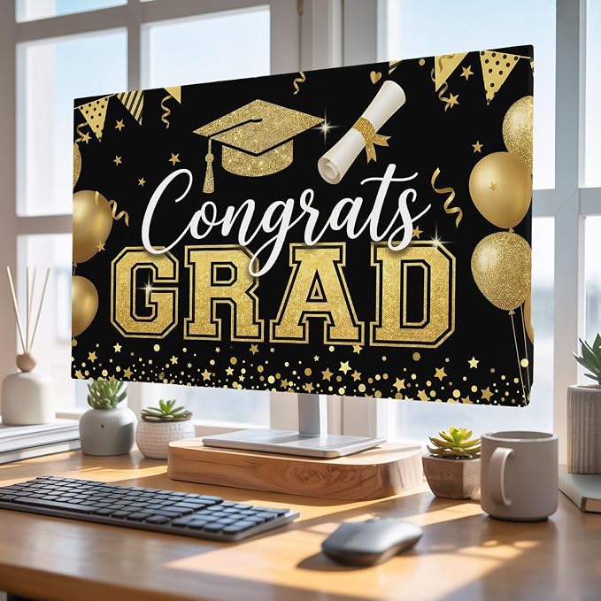 Graduation Celebration Balloon Indoor TV Cover, Elastic TV Screen Protector by Unknown