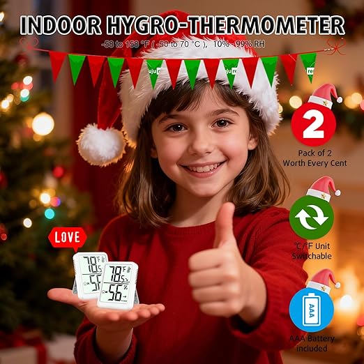 2-Pack Room Thermometer Indoor Hygrometer - Image 2