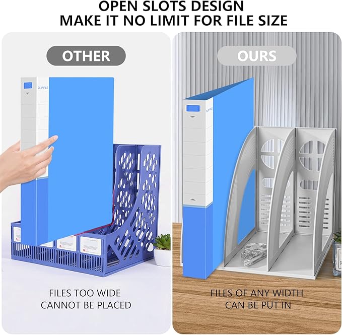 Marte Vanci Magazine File Holder Book Desktop Organizer Plastic Storage Sturdy - Image 6