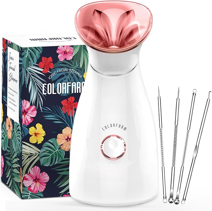 Colorfarm Facial Steamer Nano Ionic: Face Steamer Deep Cleaning Unclogs Pores by Colorfarm