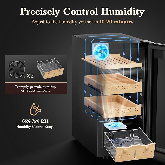 85L Intelligent Temperature and Humidity Adjustable Electronic Cigar Humidor - Image 4