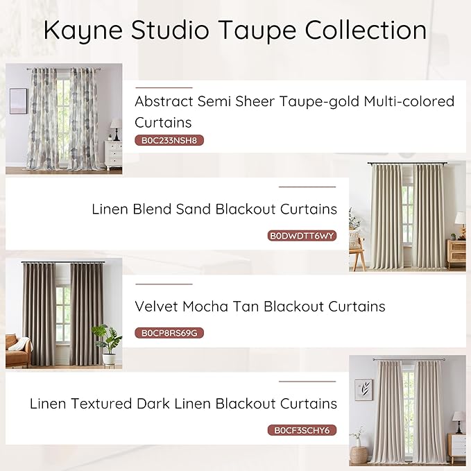 Kayne Studio Sand Pinch Pleated Full Blackout Curtains, Linen Blend Room - Image 8