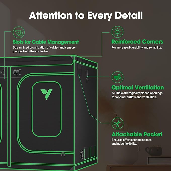 VIVOSUN P888 96"×96"×80" PRO Grow Tent and AeroStream H19 Intelligent - Image 5
