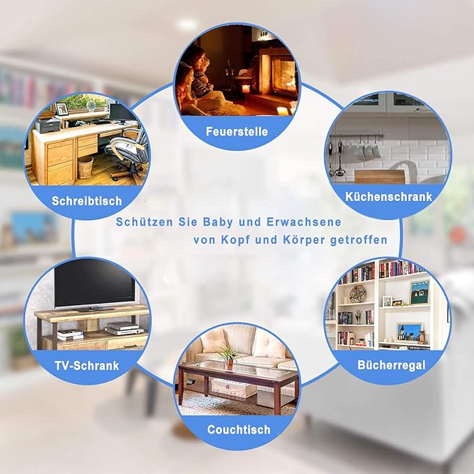 Angloria Edge Protector 100% Silicone, Baby Proofing Clear Table Corners Guards - Image 2