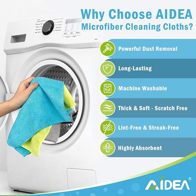 AIDEA Microfiber Cleaning Cloth-800PK, Soft Microfiber Towels - Image 3
