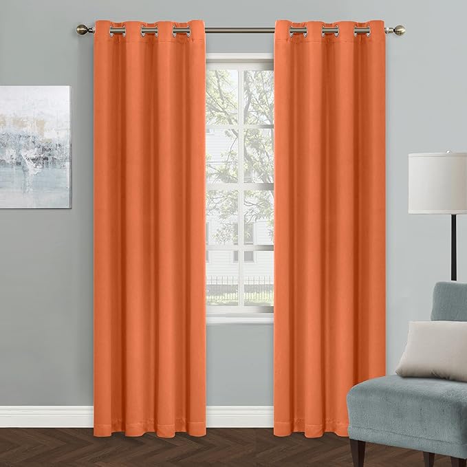 MYSKY HOME Orange Blackout Curtain by MYSKYHOME