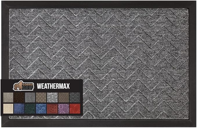 GORILLA GRIP 100% Waterproof All-Season WeatherMax Doormat, US Designed Natural by GorillaGrip