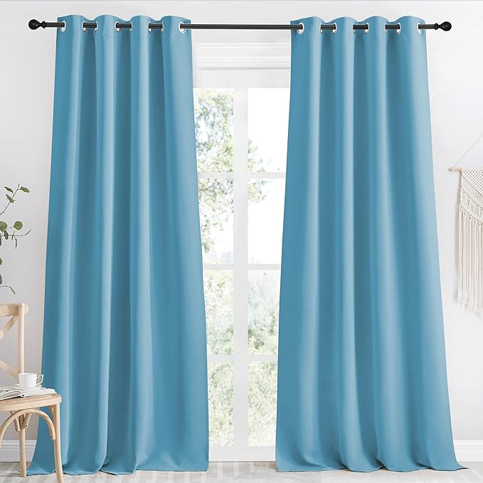 NICETOWN Blackout Curtain 118 inch Long, Teal Blue, W55 x L118, 1 Panel by NICETOWN