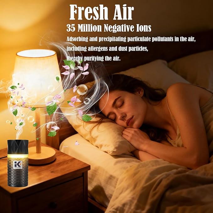 Essential Oil Diffuser, 35 Million Negative Ions Fresh Air, Glass Oil Diffuser - Image 3