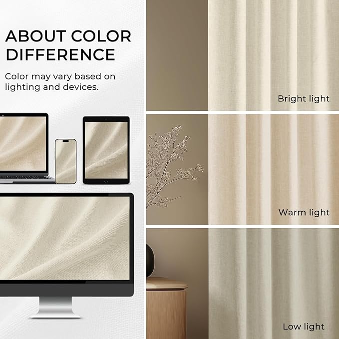 INOVADAY Thermal Sliding Door Curtains 100% Blackout Curtains - Image 6