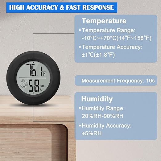 2Pcs Mini Digital Indoor Thermometer Hygrometer Meters Gauge Accuracy Room - Image 2