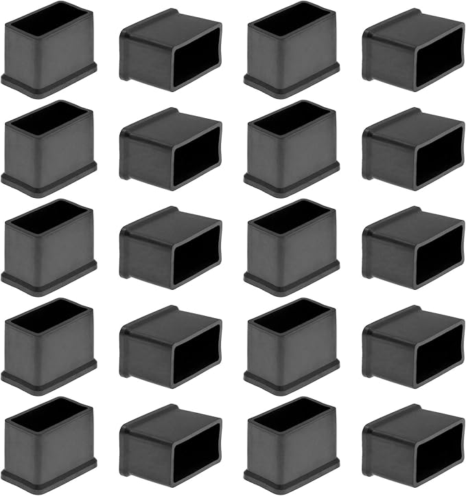 20Pcs Rectangle Rubber Furniture Leg Caps 1.18" x 0.59", Vinyl Flexible Chair by Bonsicoky