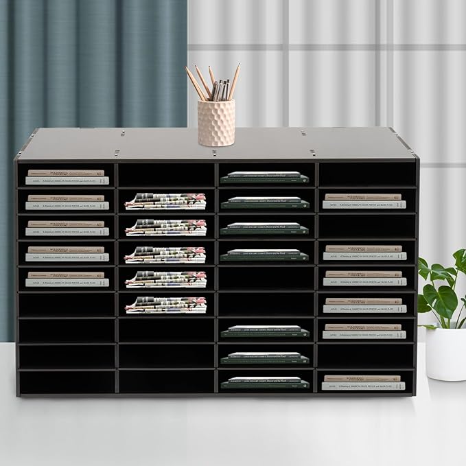 Literature Organizers 24/36Slots Mail Sorter Compartment Files Rack File - Image 6