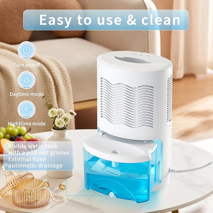 Dehumidifier for Home with Colorful Light Auto Shut Off Protection Ideal for - Image 4