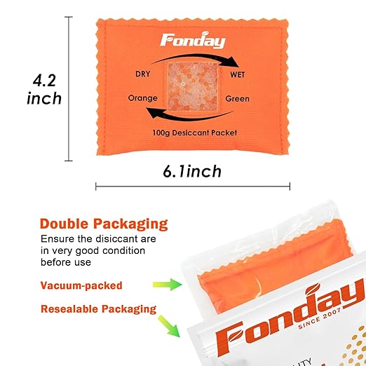 100g x 10 Packs Fonday Rechargeable Silica Gel Desiccant Packets Fast - Image 8