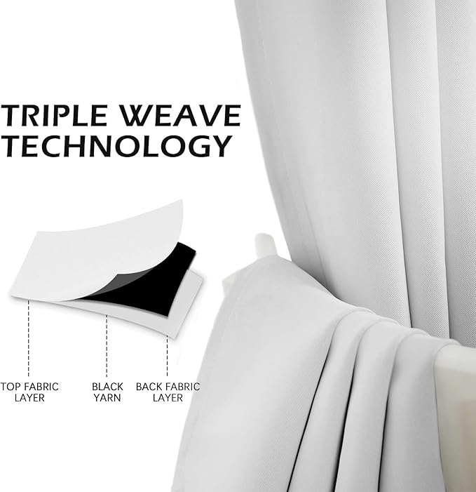 MYSKY HOME White Door Curtains Blackout Curtains - Image 6