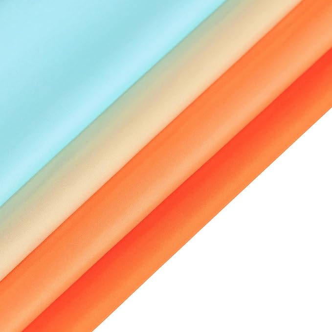 L.Z.E Blue Orange Ombre Privacy Sheer Curtains 72 Inch Length 2 Panels Set - Image 6